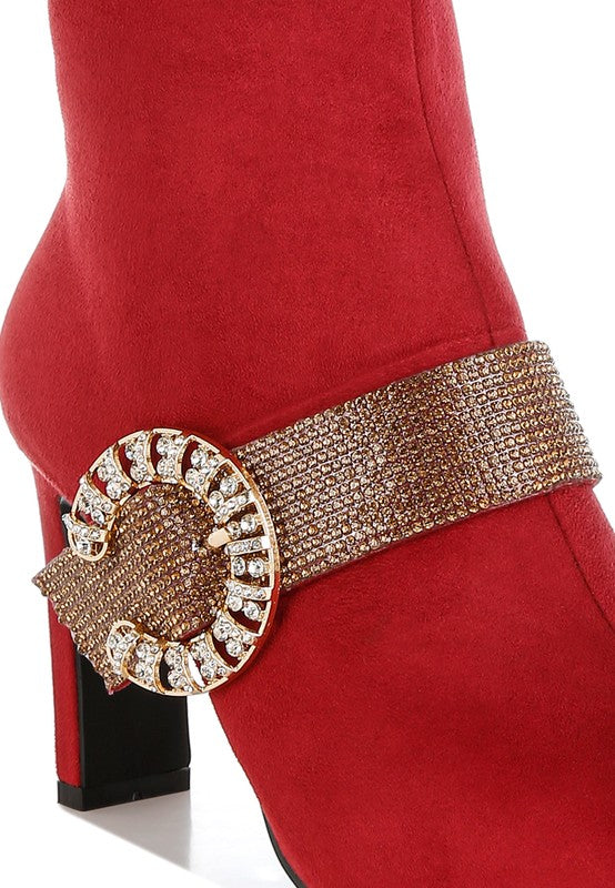 Asagao Diamante & Rhinestone Strap Boots