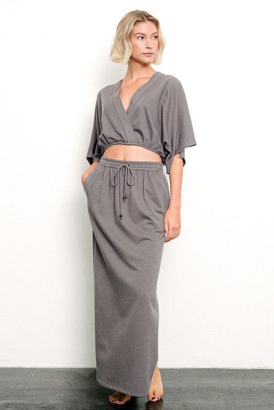 Adara Hemp Slit Maxi Skirt