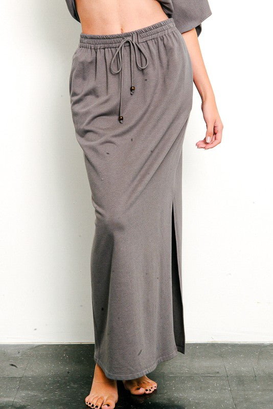 Adara Hemp Slit Maxi Skirt