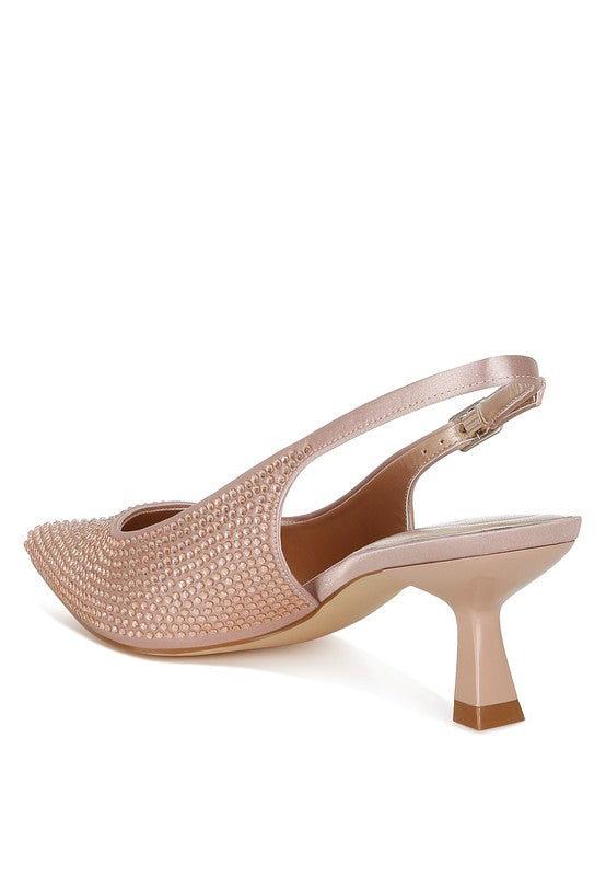 Amashi Rhinestones Kitten Heels