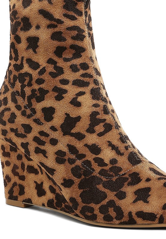 Yara Microfiber Wedge Booties