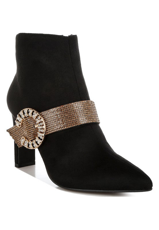 Asagao Diamante & Rhinestone Strap Boots