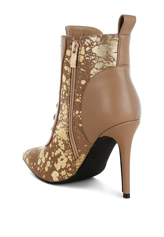 Chai Abstract Lace Up Heels