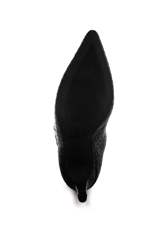 Mentha Woven Vegan Leather Boots