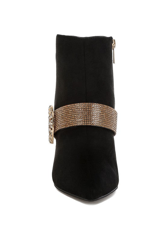 Asagao Diamante & Rhinestone Strap Boots