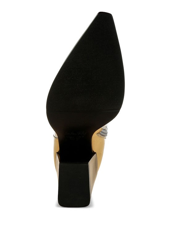 Steph Three Tone Block Heel Booties