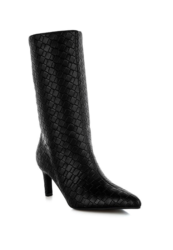 Mentha Woven Vegan Leather Boots