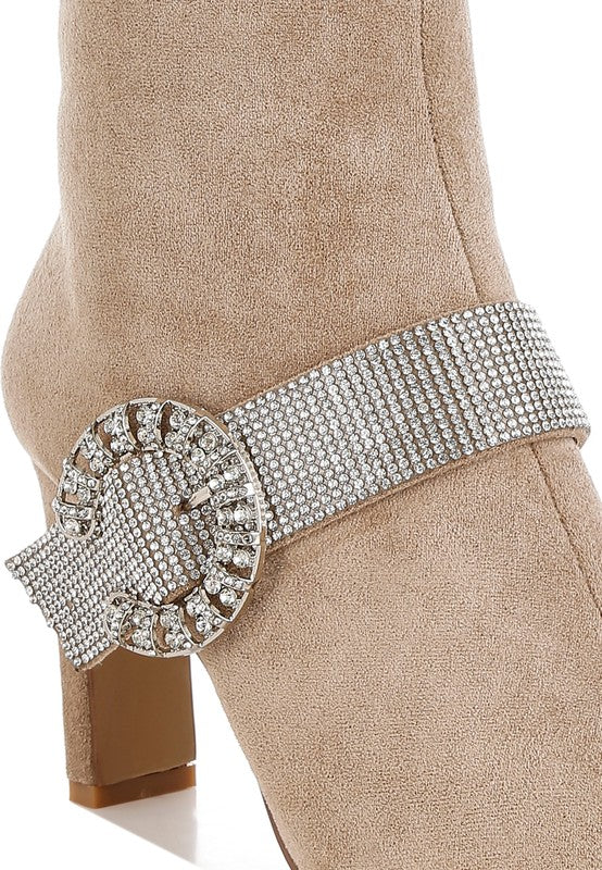 Asagao Diamante & Rhinestone Strap Boots