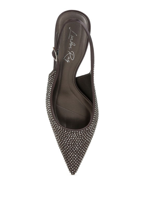Amashi Rhinestones Kitten Heels
