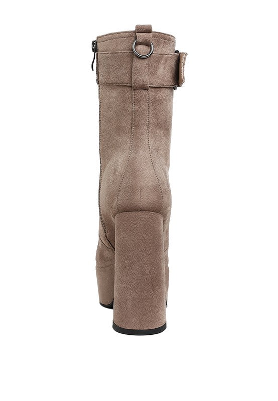 Wanderer Flared Block Calf Boots