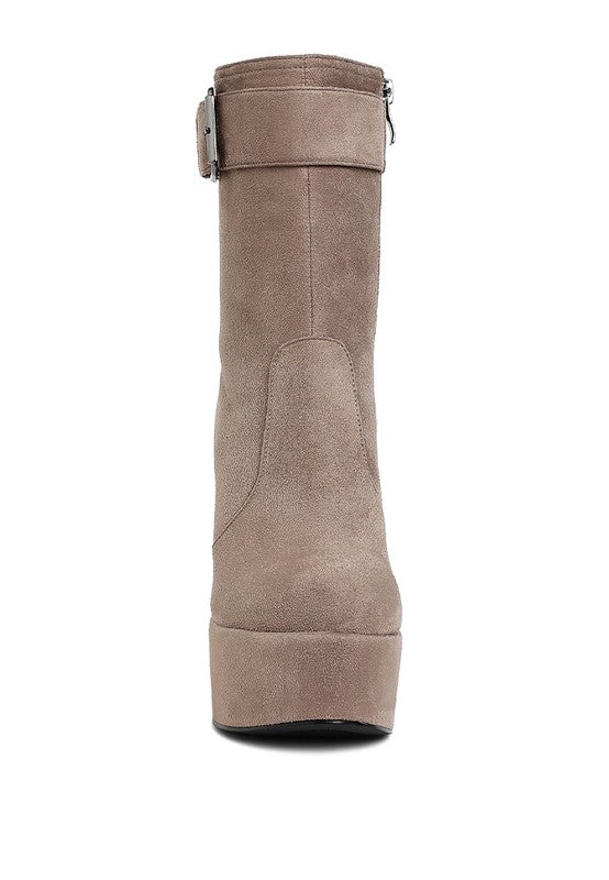 Wanderer Flared Block Calf Boots
