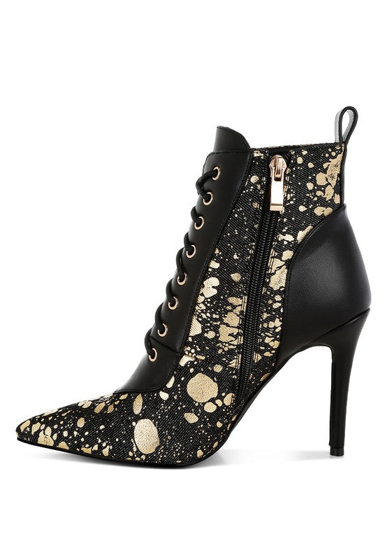 Chai Abstract Lace Up Heels
