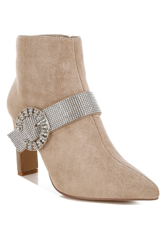 Asagao Diamante & Rhinestone Strap Boots
