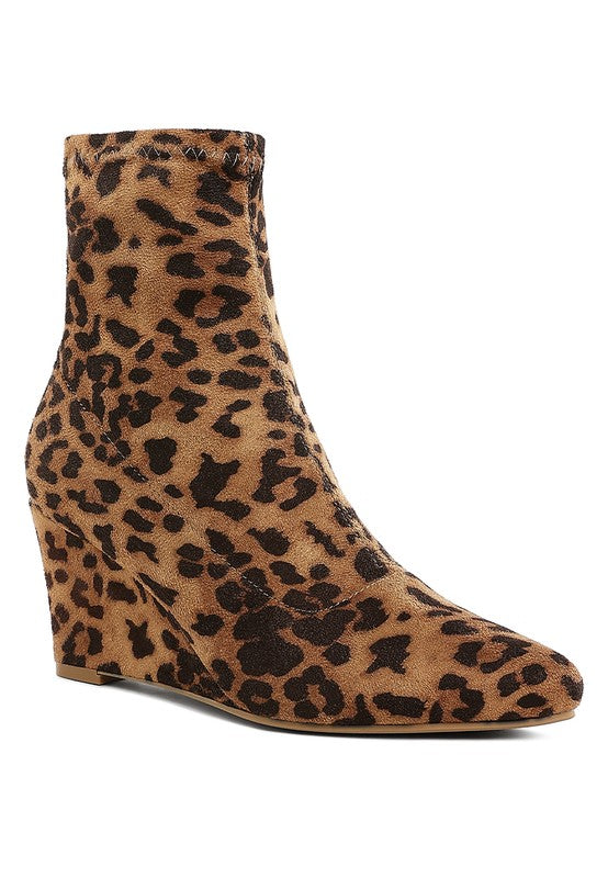 Yara Microfiber Wedge Booties