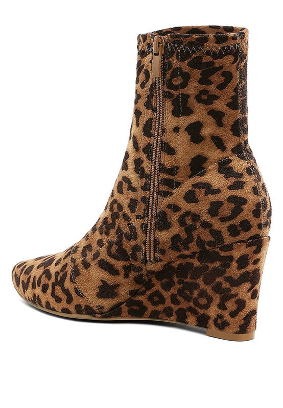 Yara Microfiber Wedge Booties
