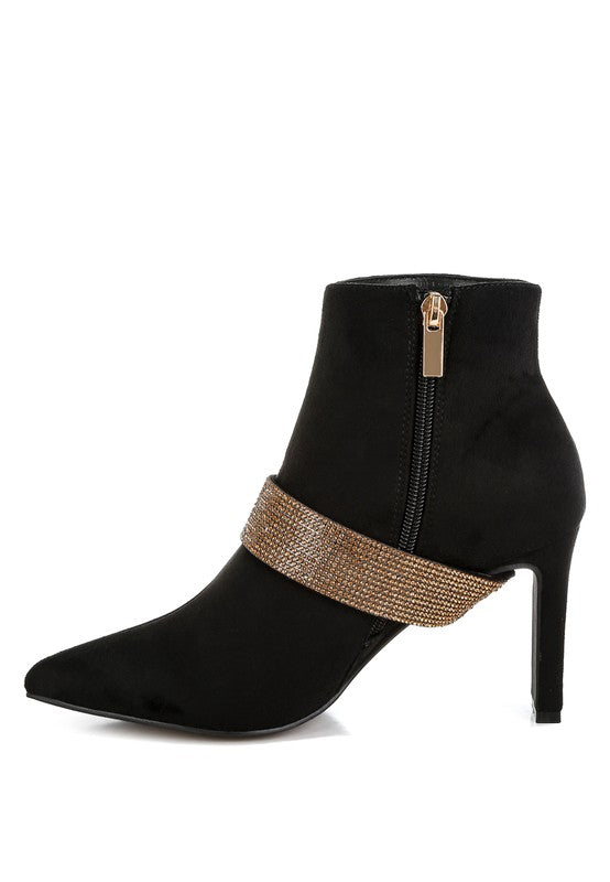 Asagao Diamante & Rhinestone Strap Boots