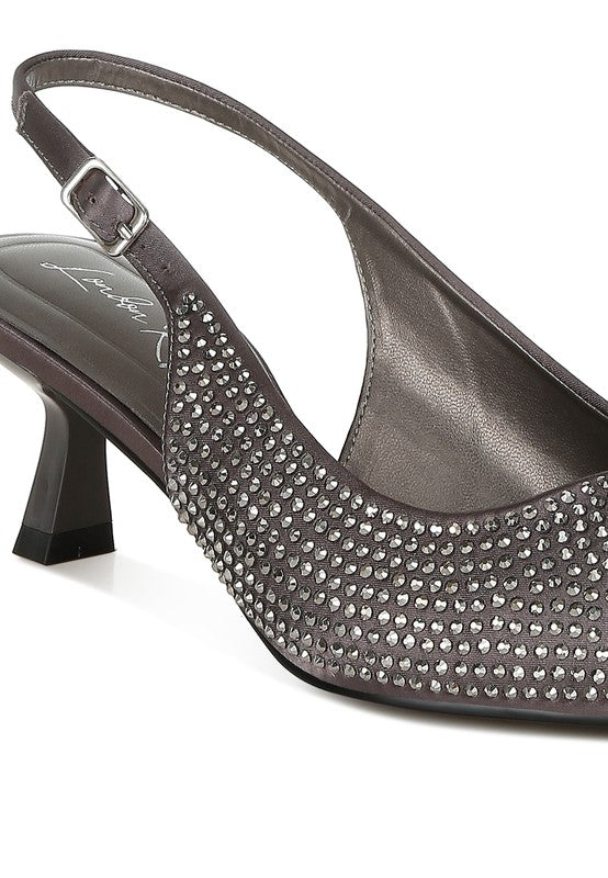 Amashi Rhinestones Kitten Heels