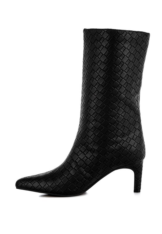 Mentha Woven Vegan Leather Boots