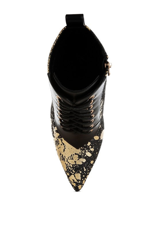 Chai Abstract Lace Up Heels
