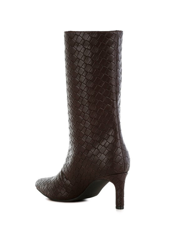 Mentha Woven Vegan Leather Boots