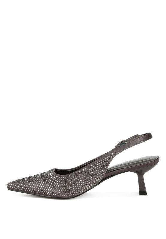 Amashi Rhinestones Kitten Heels