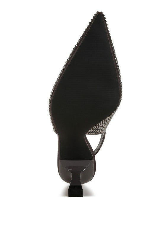 Amashi Rhinestones Kitten Heels