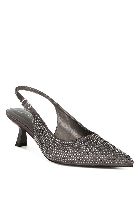 Amashi Rhinestones Kitten Heels
