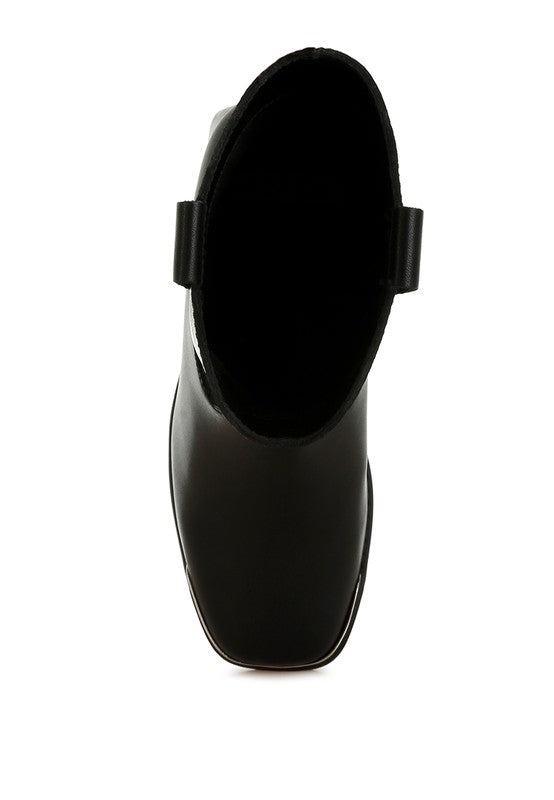 Iliad Leather Metallic Accent Ankle Boots