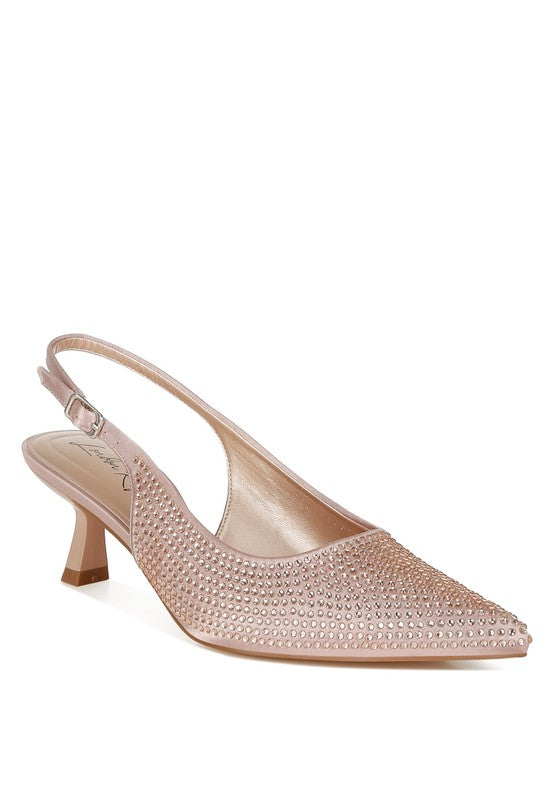Amashi Rhinestones Kitten Heels