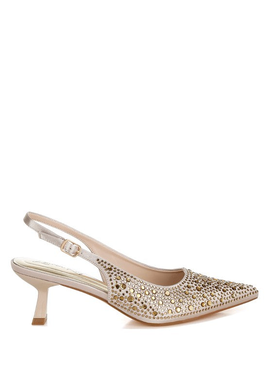 Vernaos Pointed Toe Kitten Heels