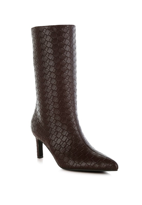 Mentha Woven Vegan Leather Boots