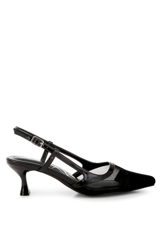 Axton Mesh Slingback Kitten Heels