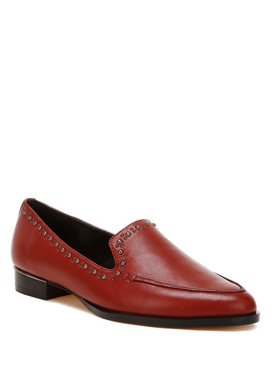 Wolferton Studded Leather Loafers