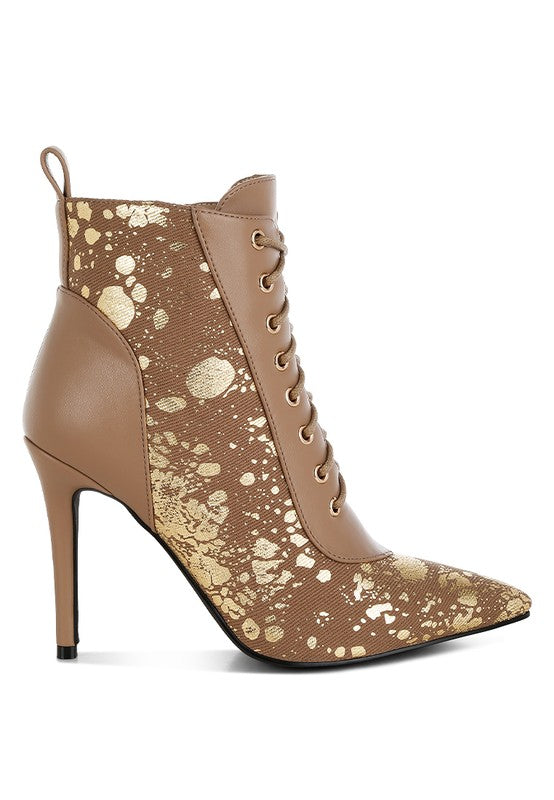 Chai Abstract Lace Up Heels