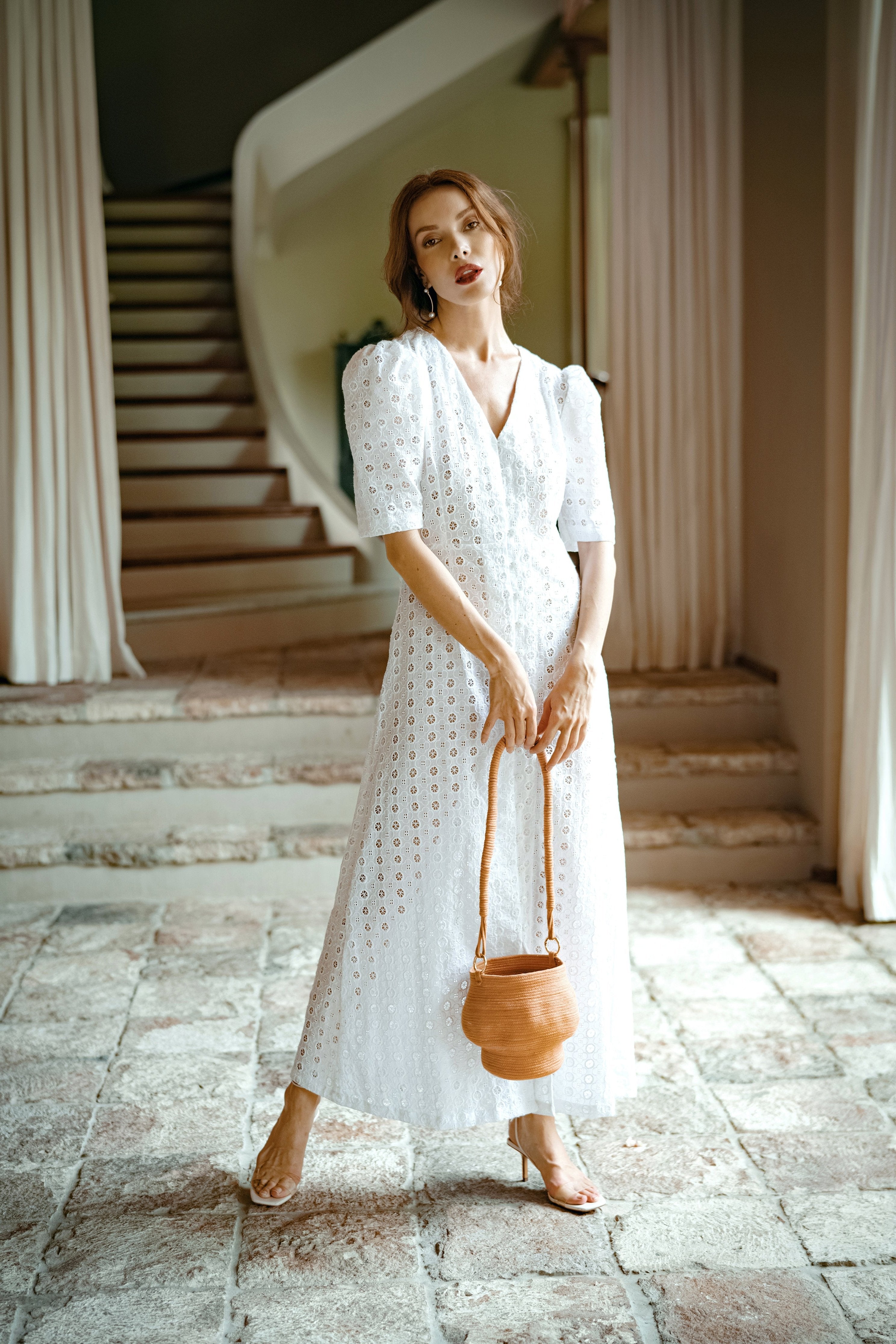 Olympia Embroidered Cotton Dress