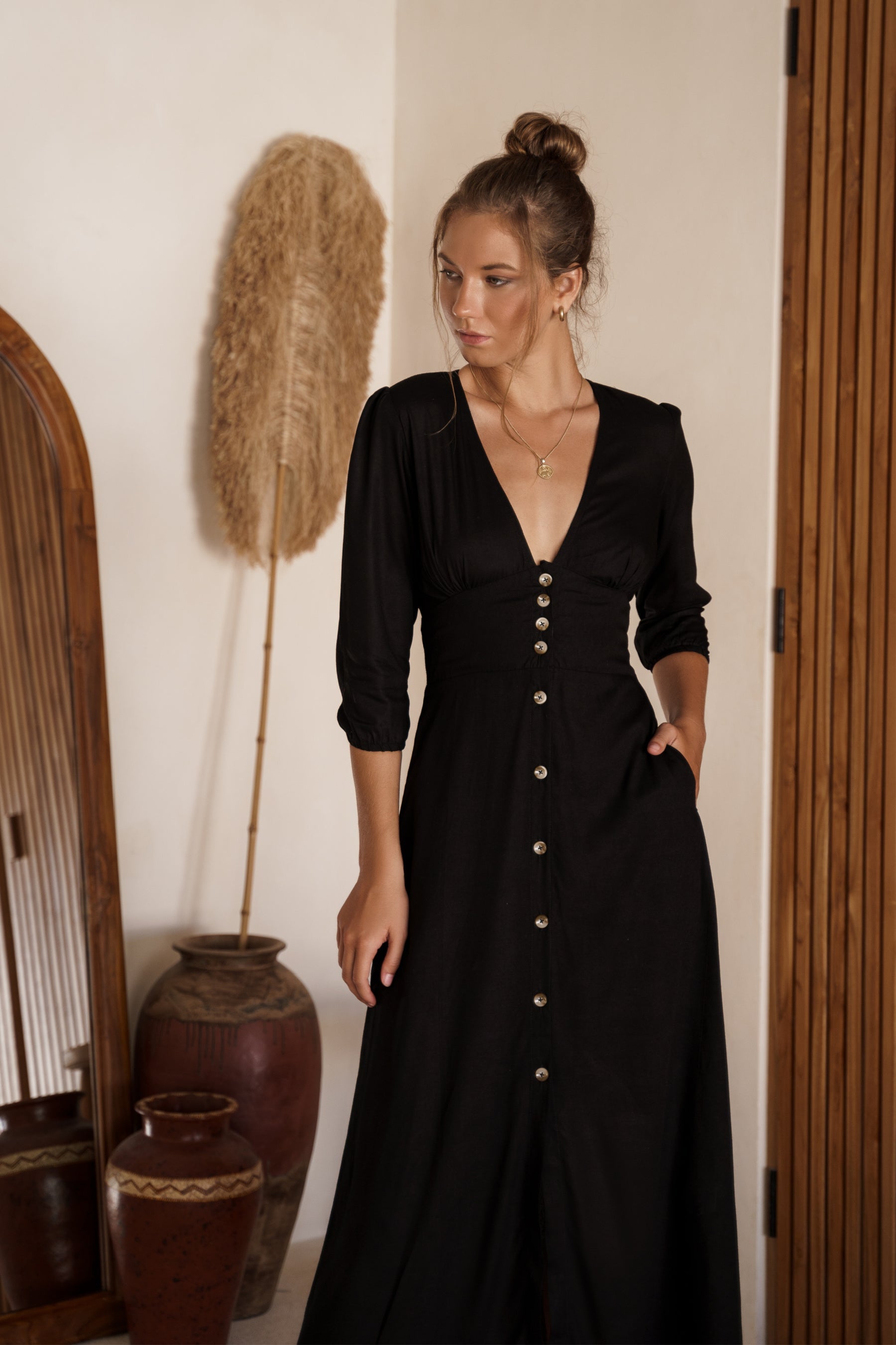 Whisper Light Button Up Midi Dress