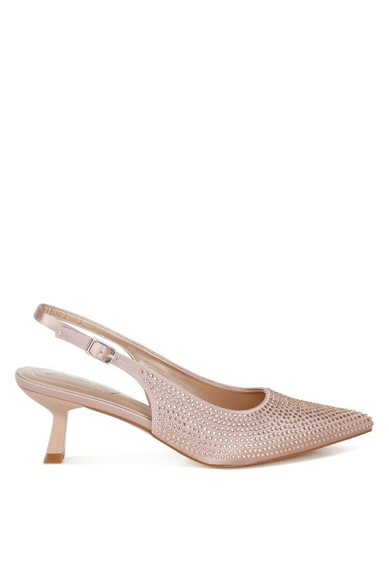 Amashi Rhinestones Kitten Heels