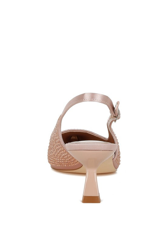 Amashi Rhinestones Kitten Heels