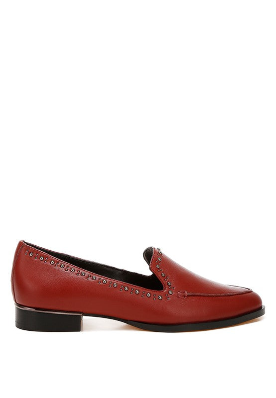 Wolferton Studded Leather Loafers