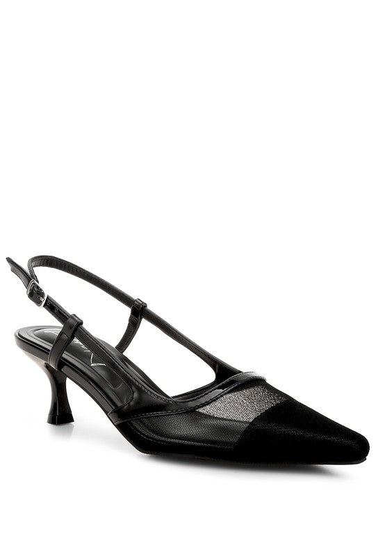 Axton Mesh Slingback Kitten Heels