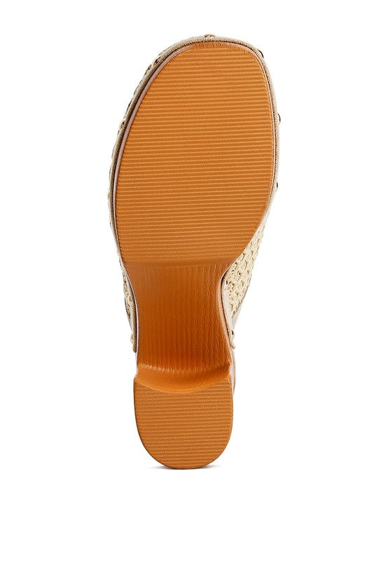 Snakebite Raffia Platform Clogs